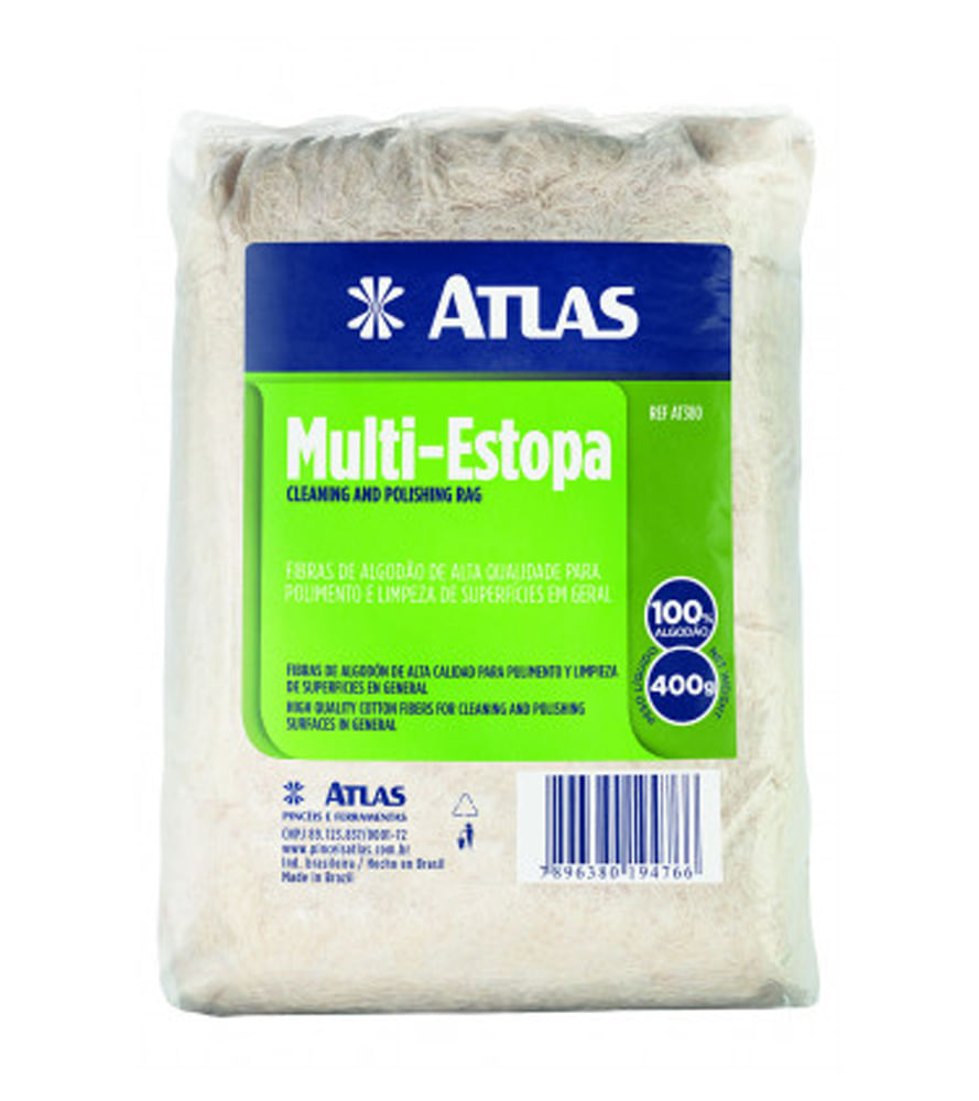 Estopa de Algodão Para Polimento/limpeza Atlas 400gr At380