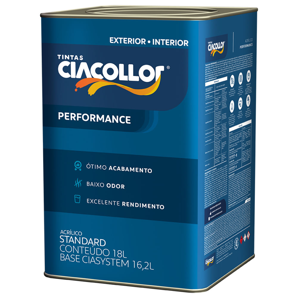 Tinta Ciacollor Acrílica Fosca Standard 18lt Branco