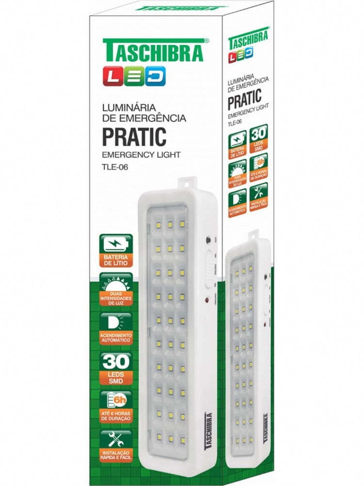 Luminária Taschibra de Emergência Tle06 Led Bivolt