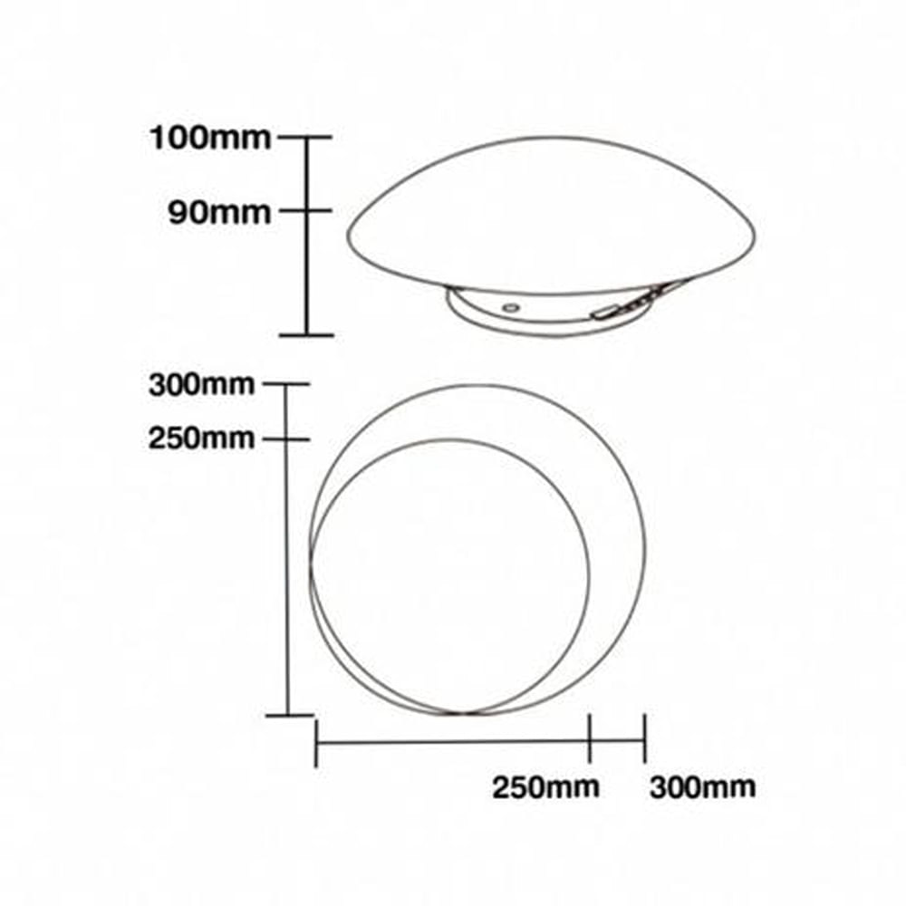 Plafon Taschibra Jurere Redondo 25cm Fosco