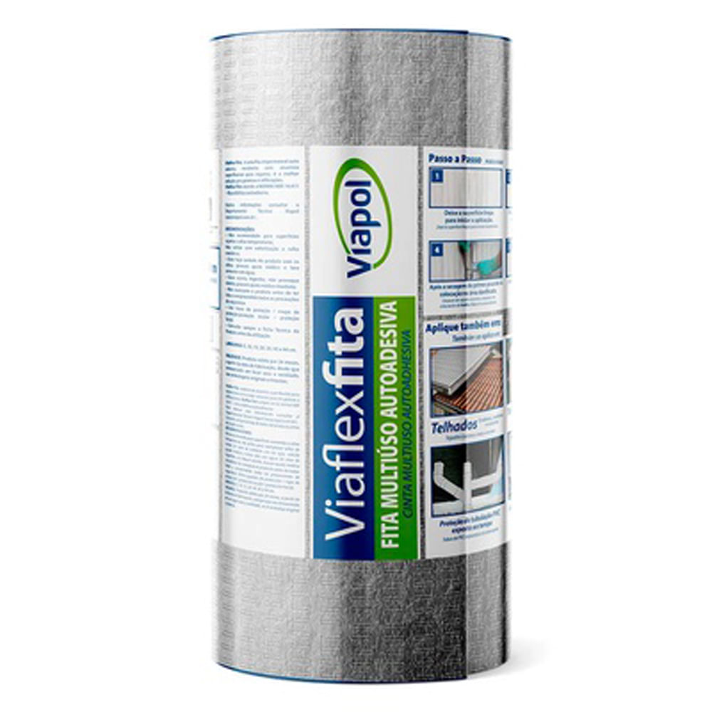 Fita Para Reparo Viapol Viaflex 30cm Alumínio (Metro Linear)