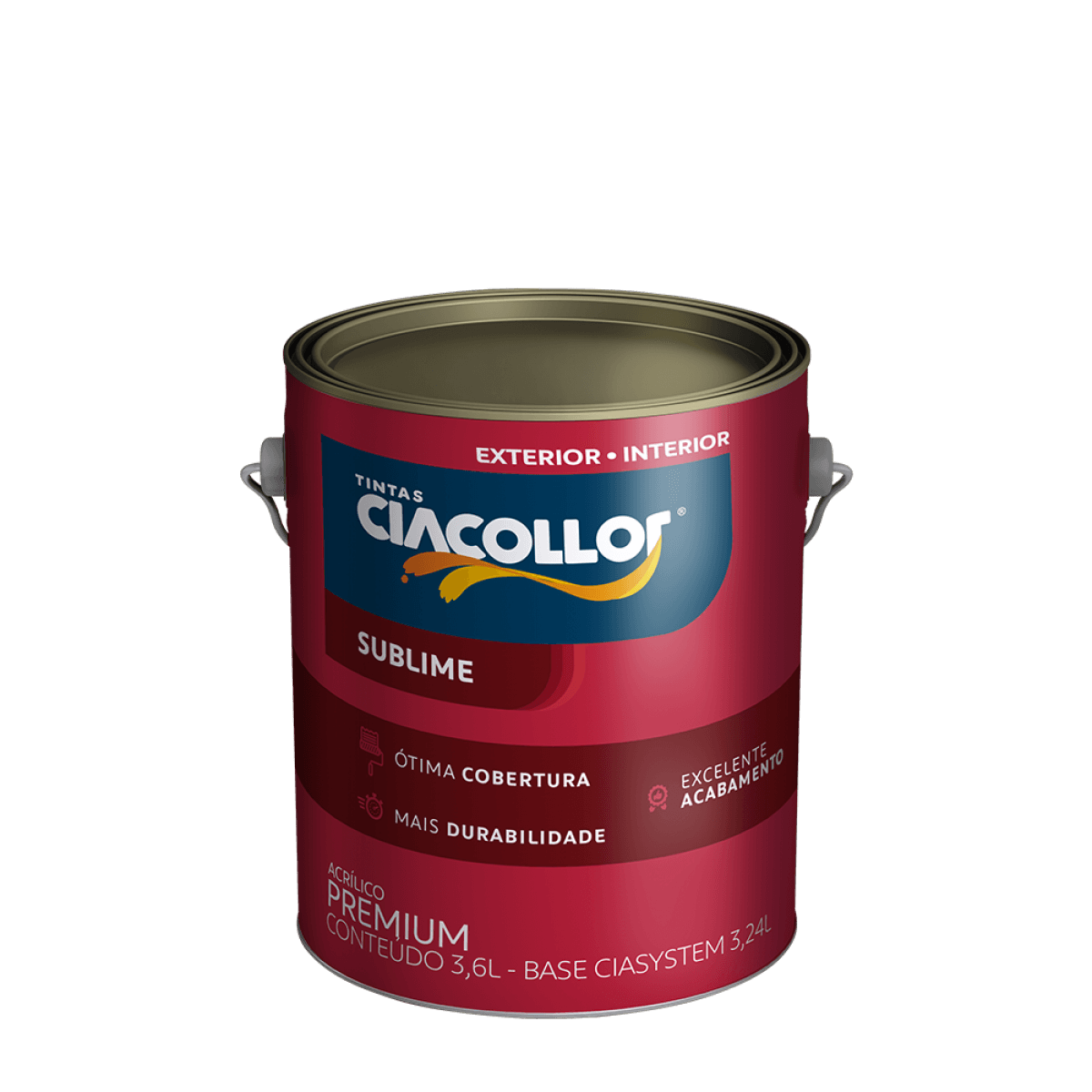 Tinta Ciacollor Acrílica Acetinada Max Lavável 3.6 lt Branco