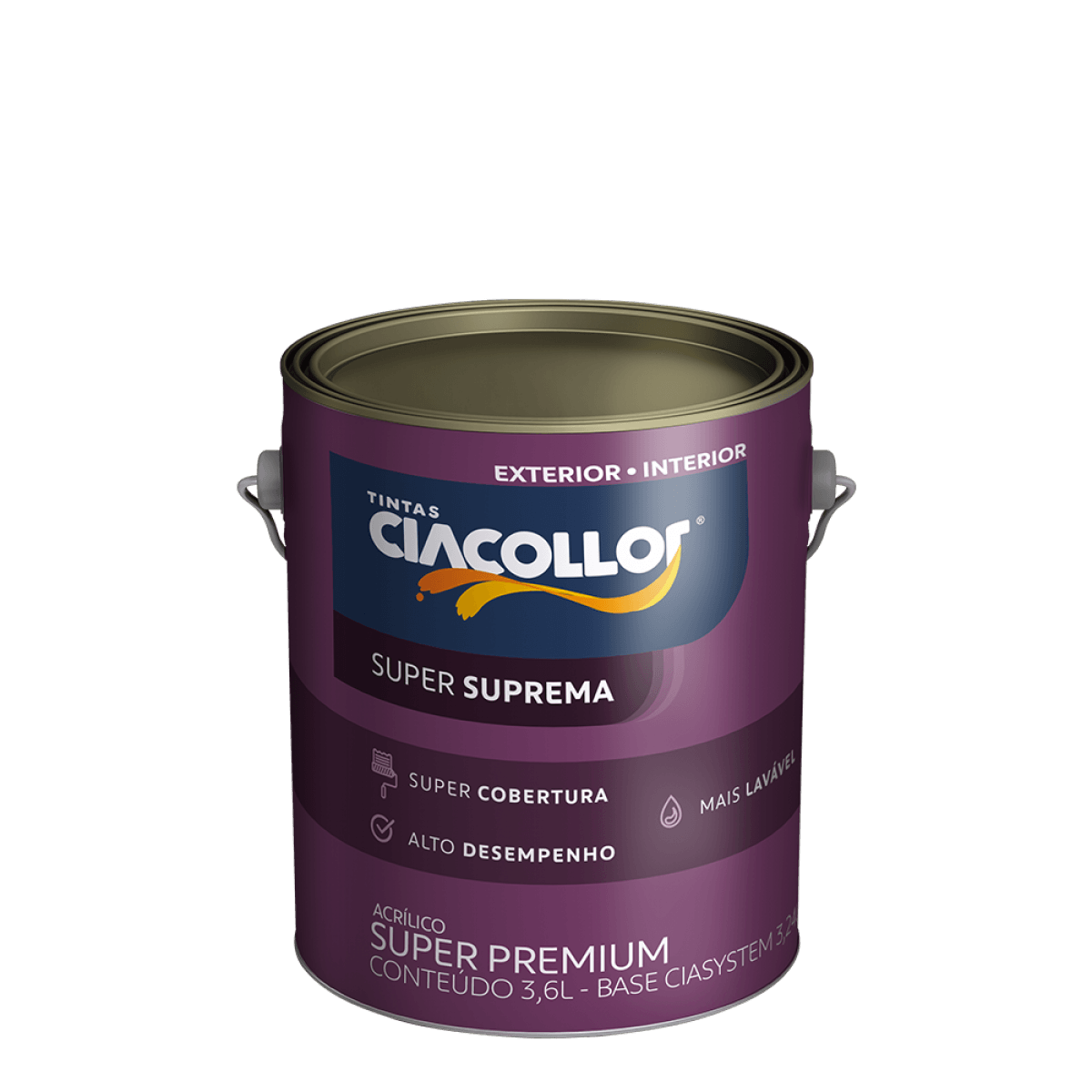 Tinta Ciacollor Acrílica Fosca Suprema 3,6 lt Branco