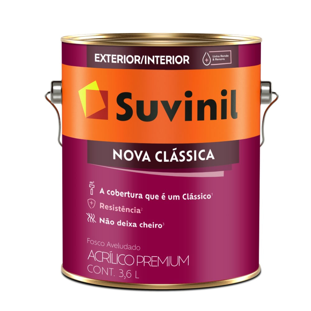 Tinta Suvinil Acrílica Fosco Nova Clássica 3,6lt Branco Neve