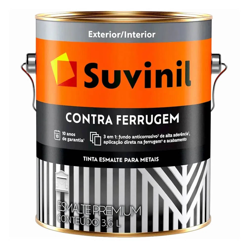 Tinta Suvinil Esmalte Contra Ferrugem Brilhante 3.6lt Branco