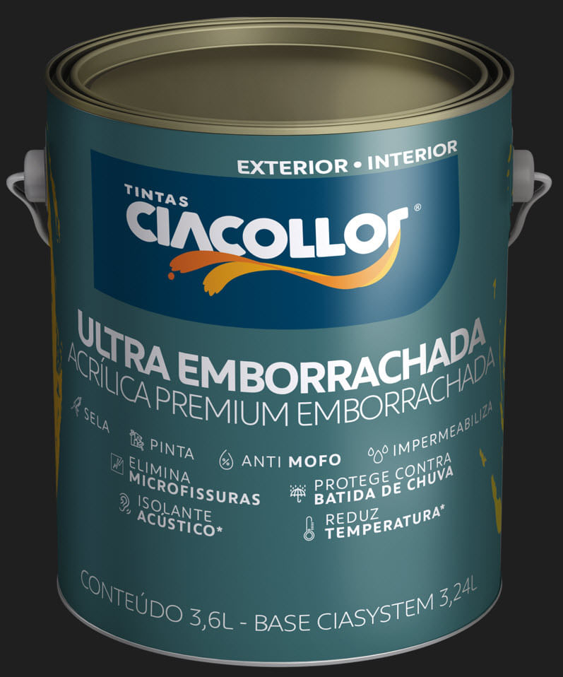 Tinta Ciacollor Acrílica Ultra Emborrachada 3,6 lt Branco