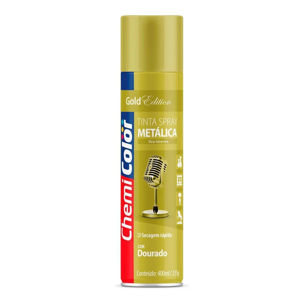 Tinta Chemicolor Spray Metálica Dourado 350ml