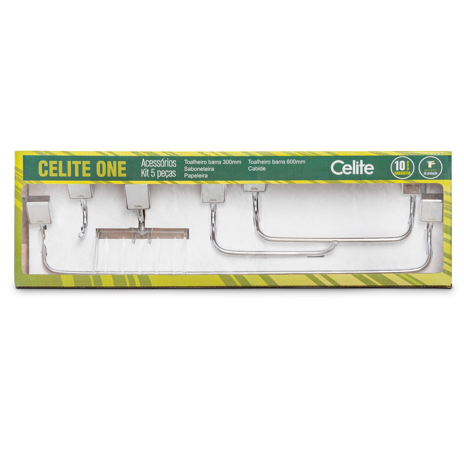 Kit Acessórios Para Banheiro Celite One 5 Peças Cromado