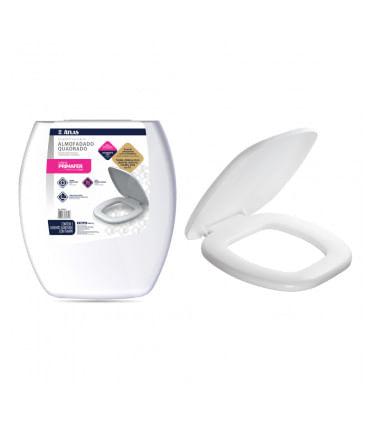 Assento Sanitário Atlas Quadrado Almofadado Branco