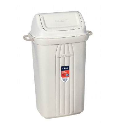Lixeira Atlas Primafer Retangular Basculante 30 Litros Branco