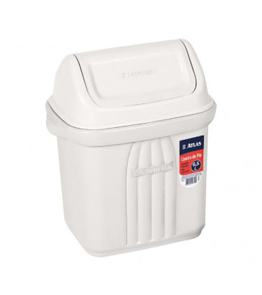 Lixeira Atlas Primafer Retangular Basculante 6 Litros Branco