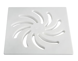 Grelha Amanco Vórtice Pe Quadrado Branco 150mm