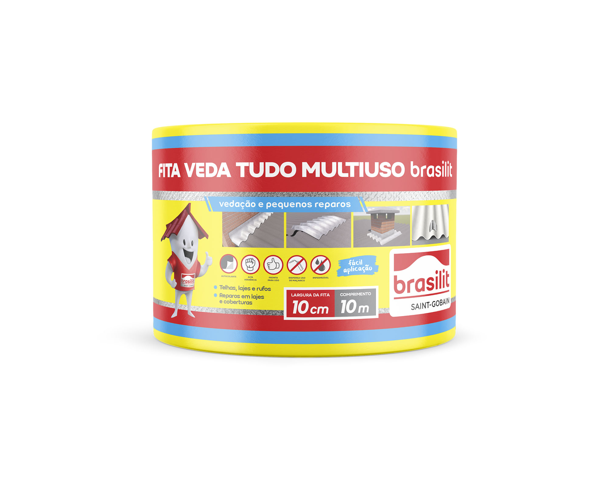Fita Brasilit Veda Tudo Multiuso 10cm (Metro Linear)