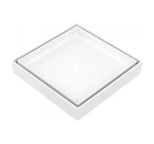 Ralo Oculto Astra 150mm Quadrado Branco