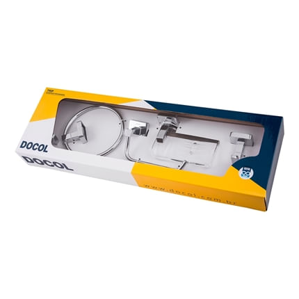 Kit Acessórios Para Banheiro Docol Trip 5 Peças Cromado