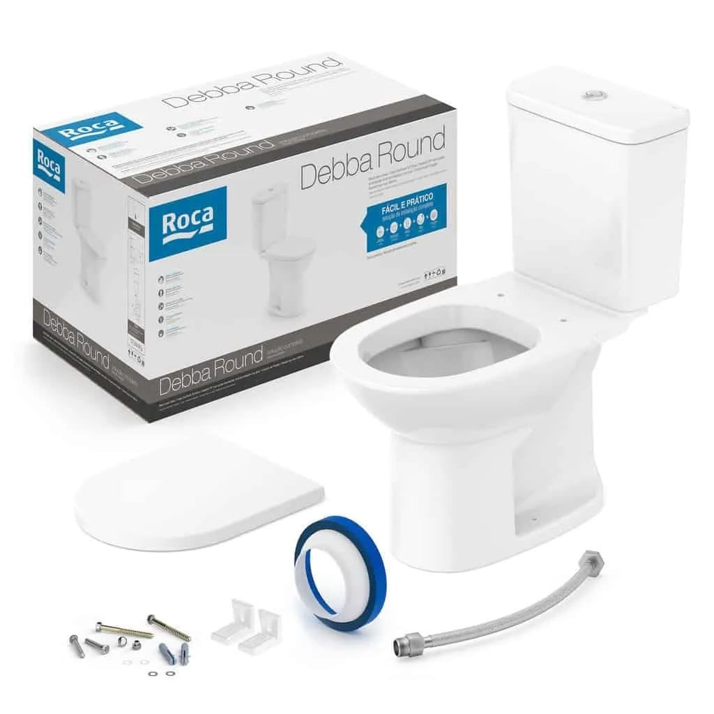 Kit Roca Bacia Debba Round Com Caixa E Acessórios 01 Branca