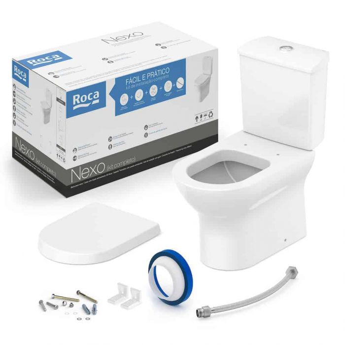 Kit Roca Bacia Nexo Com Caixa E Acessórios 01 Branca