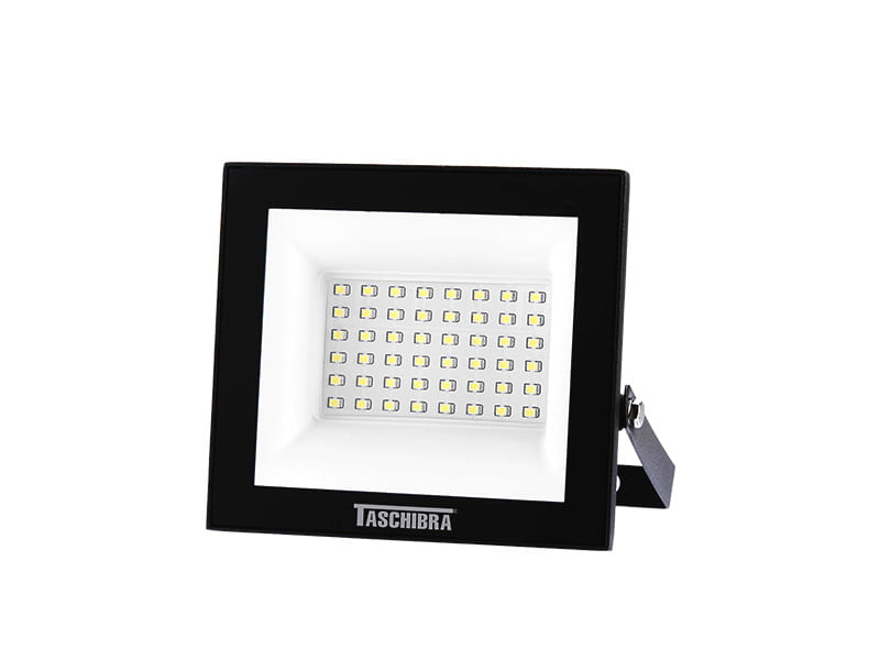 Refletor Taschibra Led Tr 100W Slim Preto 6500k