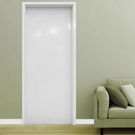 kit Porta Eucatex Interna Branco 90x210cm Batente Regulável 16 a 22 Com Abertura para Esquerda (sem fechadura)
