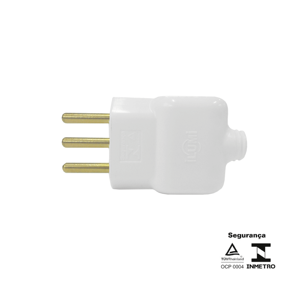 Pino Ilumi Macho 2 Polos mais Terra 20 Amperes Branco