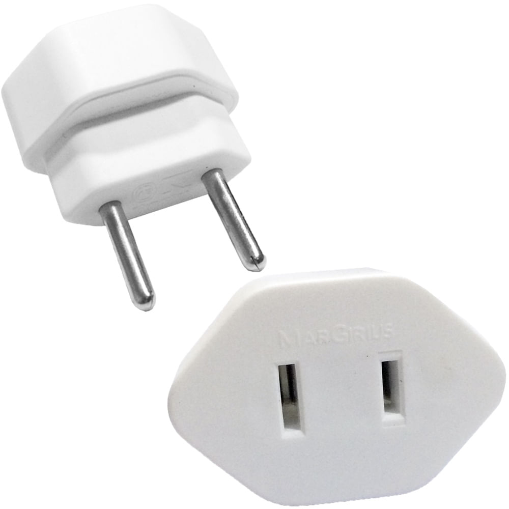 Pino Adaptador Ilumi 2 Pinos Chatos 10 Amperes Cinza