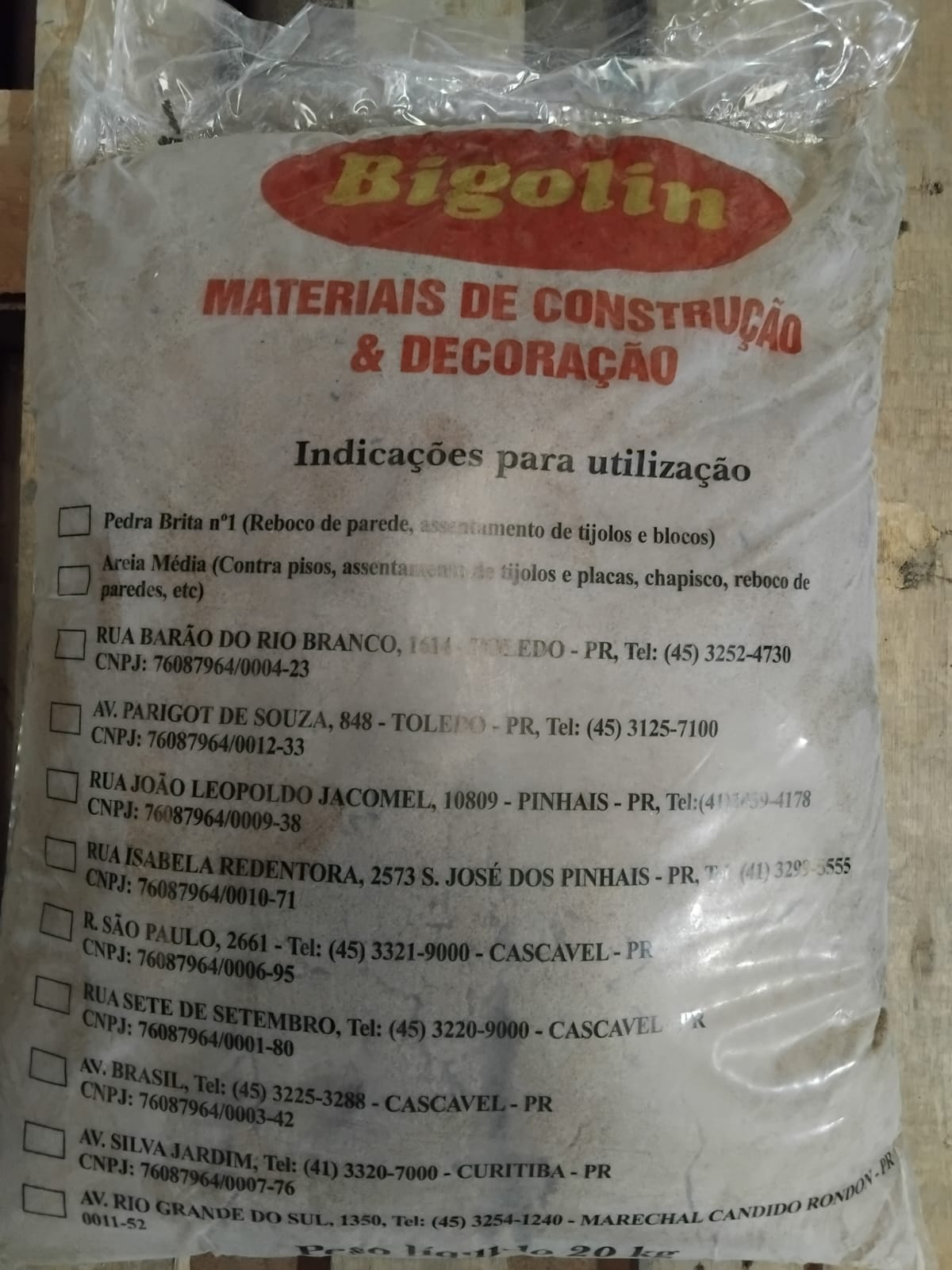 Areia Média Saco 20Kg